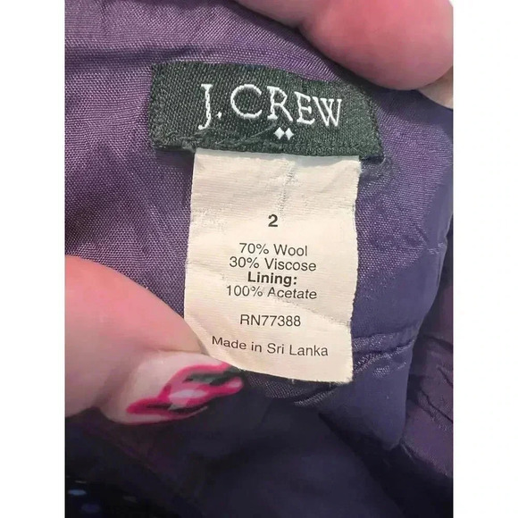 J CREW PURPLE WOOL BLEND MINI SKIRT SIZE 2 - Picture 5 of 5